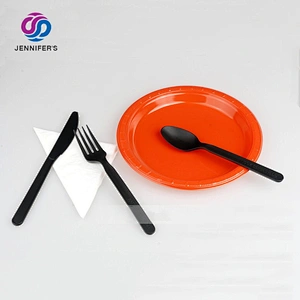 Biodegradable dinnerware eco friendly Disposable paper cutlery set dessert kitchen fruit spoon fork and knife set