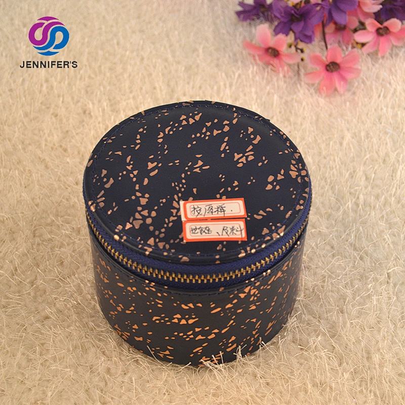 Custom Logo Round Small Pu Leather Ring jewelry packing box leather jewelry gift box