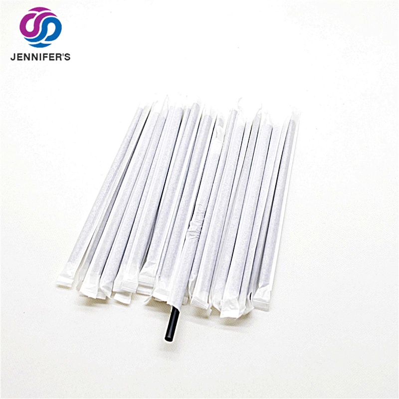 Factory Individual 100% biodegradable food grade drinking straw PLA straws with paper pack