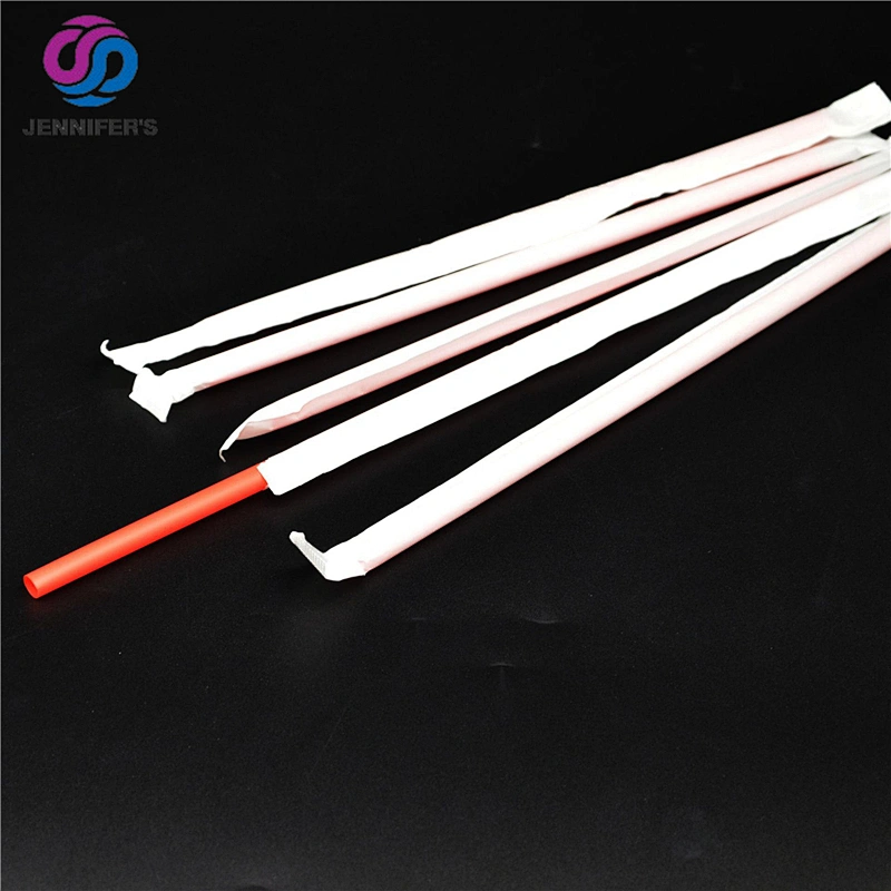 Eco-friendly Compostable Biodegradable Straight PLA Drinking Straw with paper pack