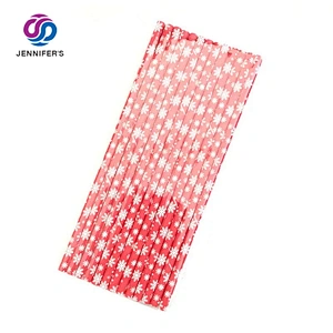 Custom printed colors striped degradable paper Drinking straw