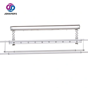 Disinfection Kiln-dried Folding Stand Wall Rack Retractable Ceiling Clothes Hanger With Led Lighting