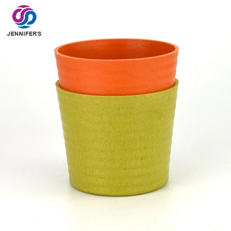 Macaron color good quality indoor and garden eco-friendly biodegradable recycled bamboo fiber flower pot