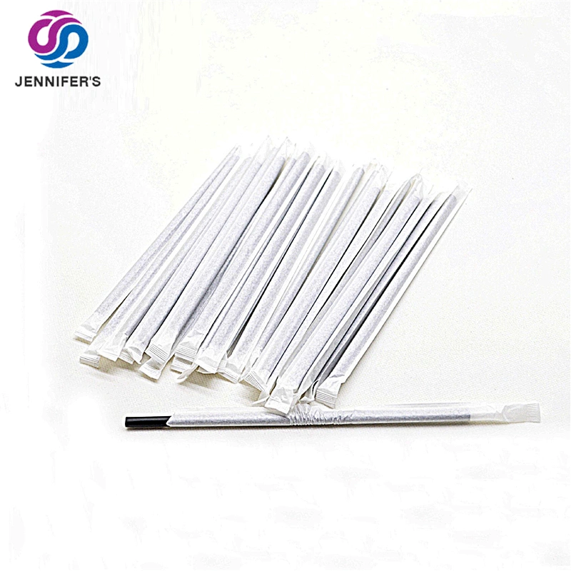 Factory Individual 100% biodegradable food grade drinking straw PLA straws with paper pack