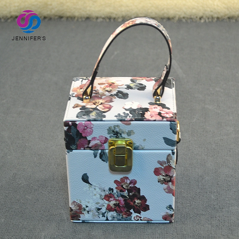 Custom Portable Jewelry Organizer jewelry packaging Storage Box gift Folding Makeup Organizer Cosmetic Boxes With chain