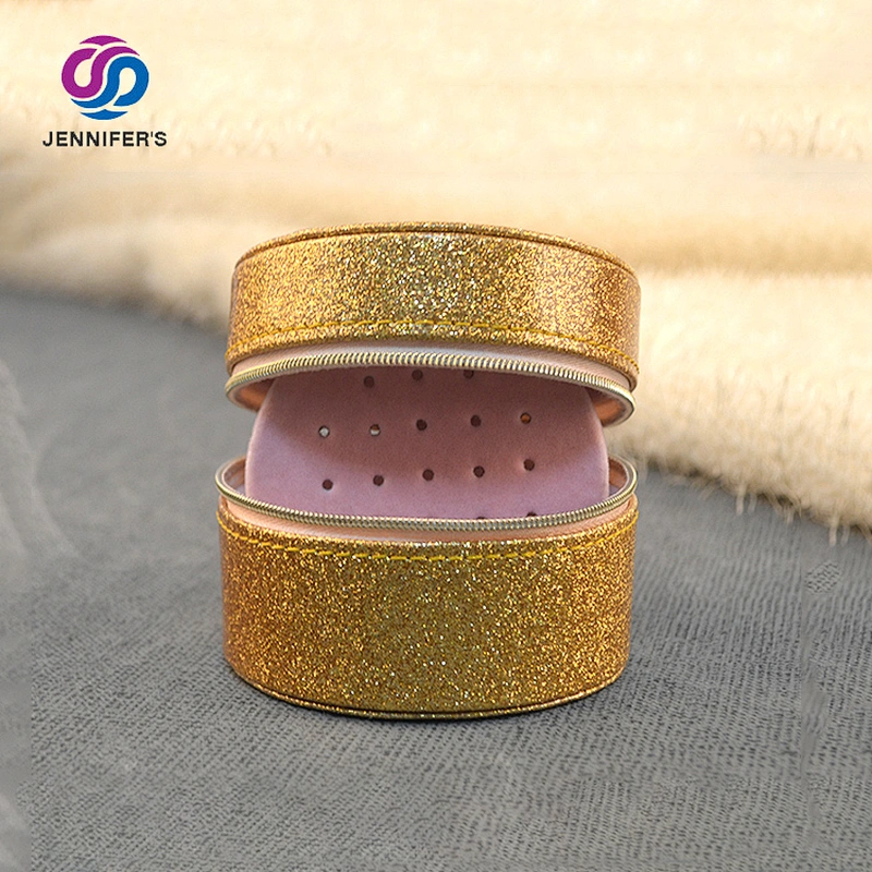 Wholesale fashion Color custom round wooden jewelry box gold packaging box