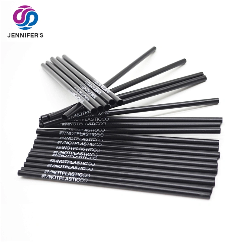 Factory price 5mm 6mm 7mm 8mm 10mm 12mm Custom Size black biodegradable PLA drinking straight straws