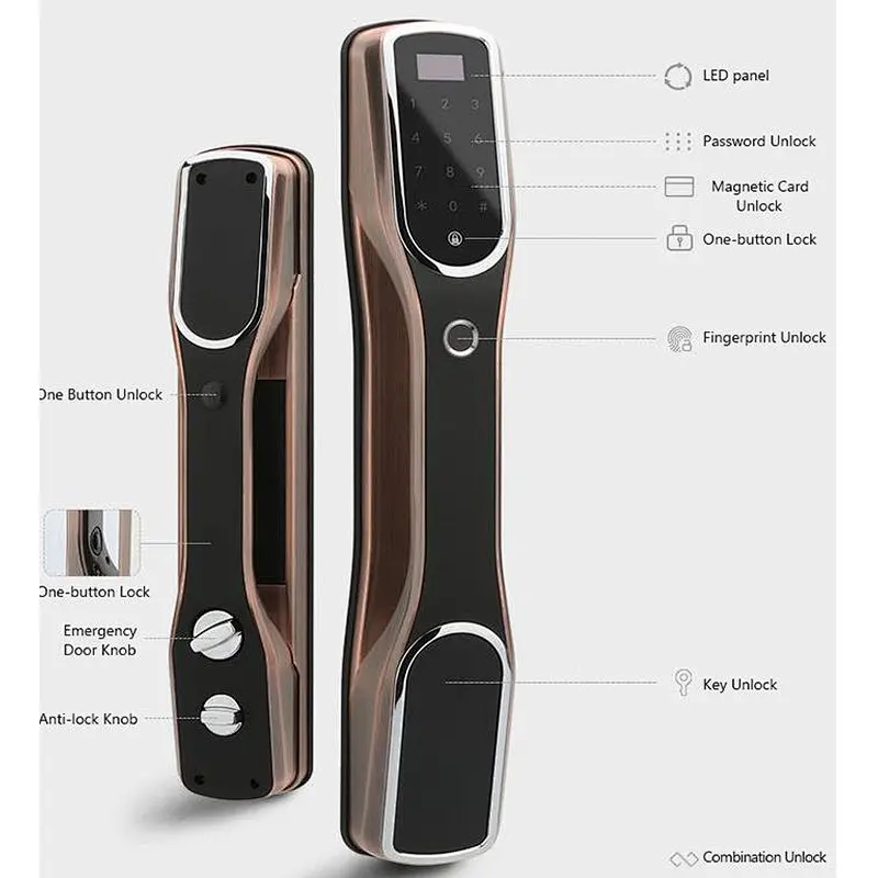 guud quality IC card door lever lock aluminum security door lock