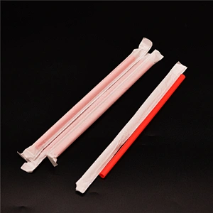 Eco-friendly Compostable Biodegradable Straight PLA Drinking Straw with paper pack