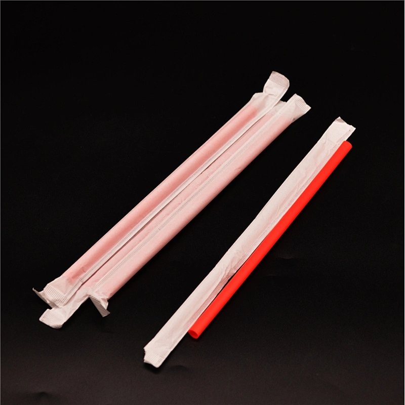 Eco-friendly Compostable Biodegradable Straight PLA Drinking Straw with paper pack