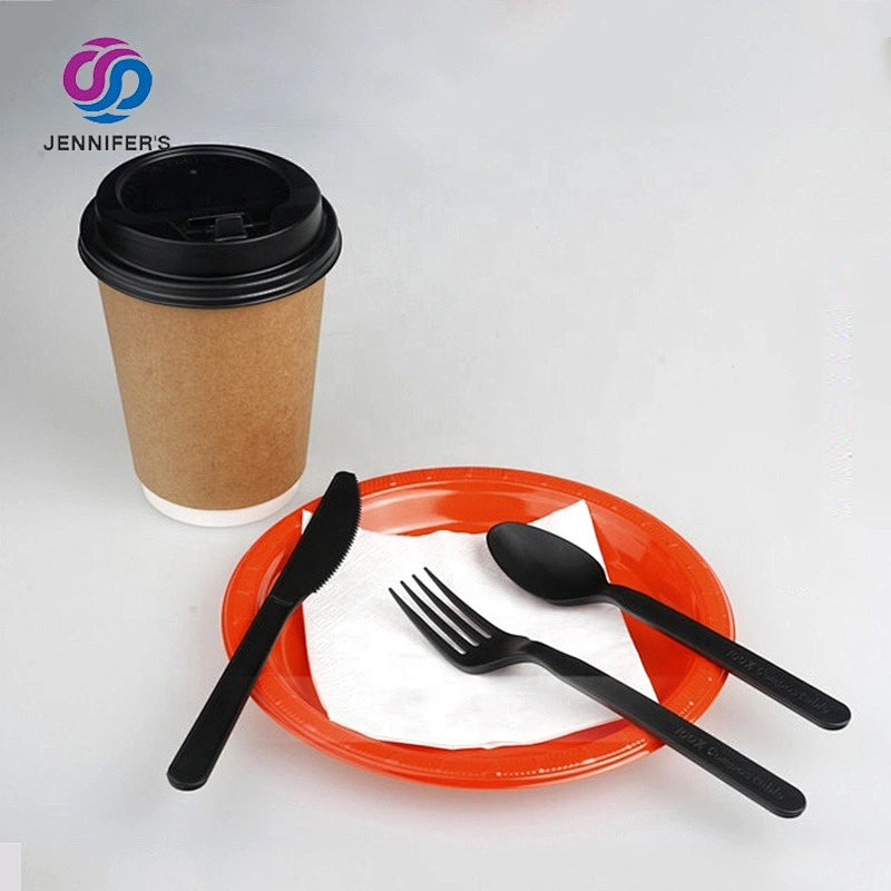 Eco friendly Disposable products Utensils Wholesale degradable paper fruit Knife Fork and Spoon