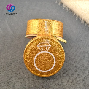 Wholesale fashion Color custom round wooden jewelry box gold packaging box
