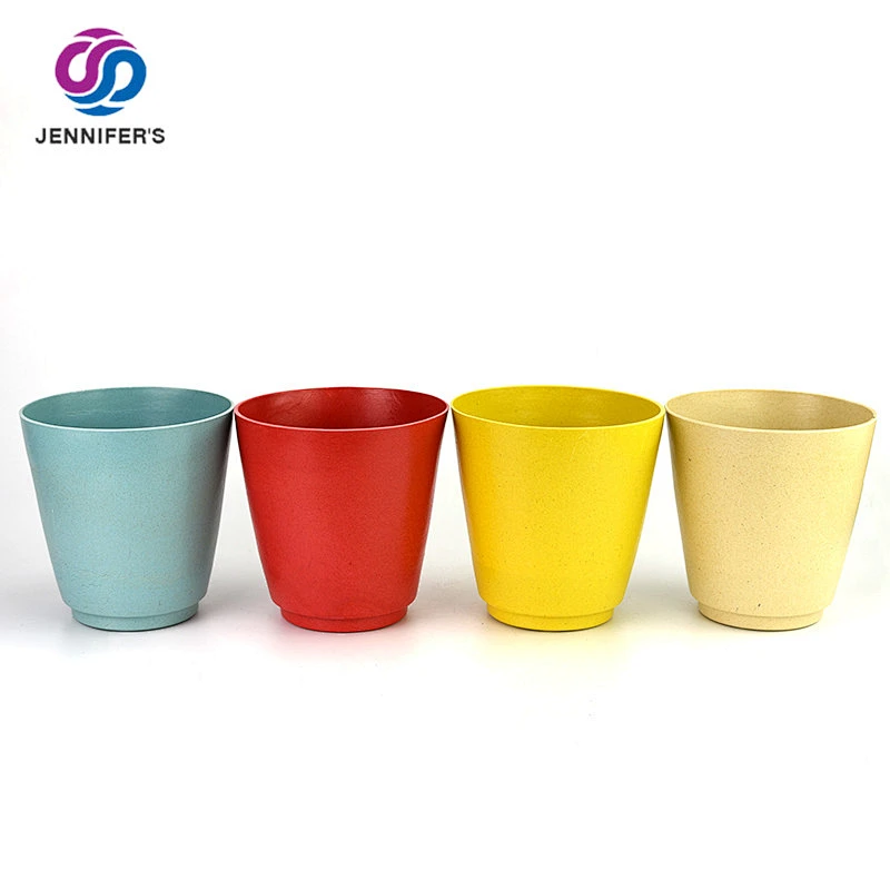 OEM colorful Biodegradable bamboo mini bamboo fiber Plastic plant pots