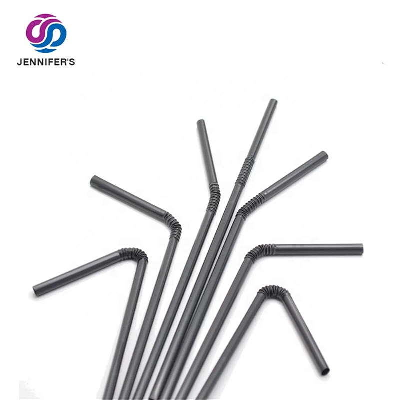 Film Wrapped 100% Compostable PLA degradable Drinking U Shape bendable bending paper Straw for Beverage