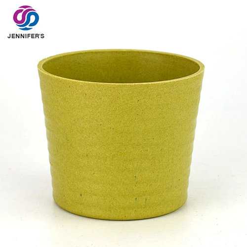 Macaron color good quality indoor and garden eco-friendly biodegradable recycled bamboo fiber flower pot