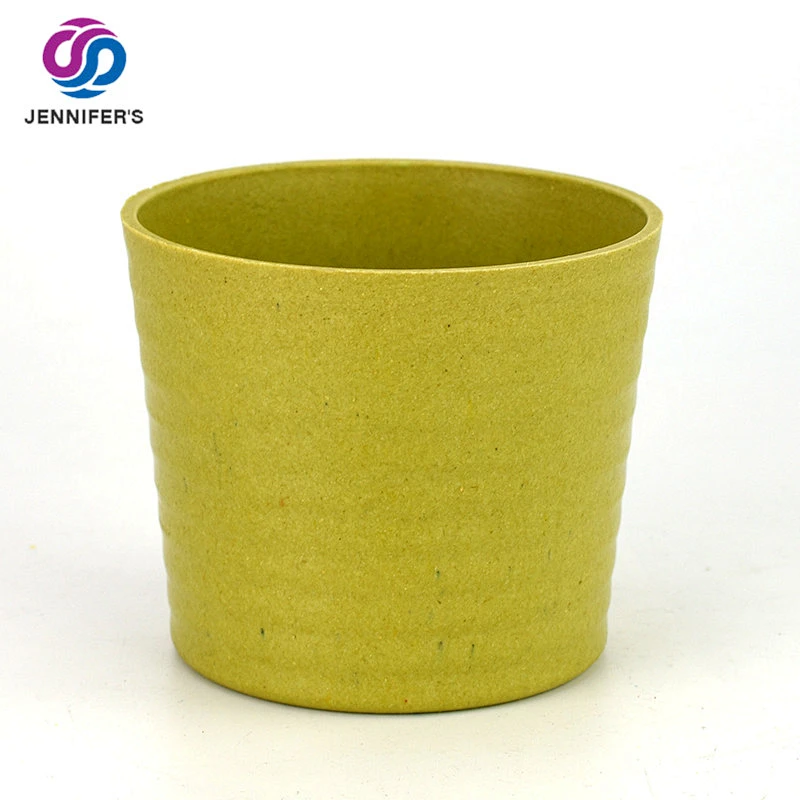 Macaron color good quality indoor and garden eco-friendly biodegradable recycled bamboo fiber flower pot