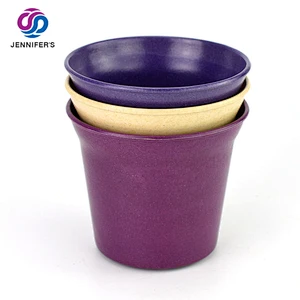Different Colors Bamboo Fiber Garden Round Plant Pot Colorful Bamboo Flower Pot Bamboo Fiber Planters