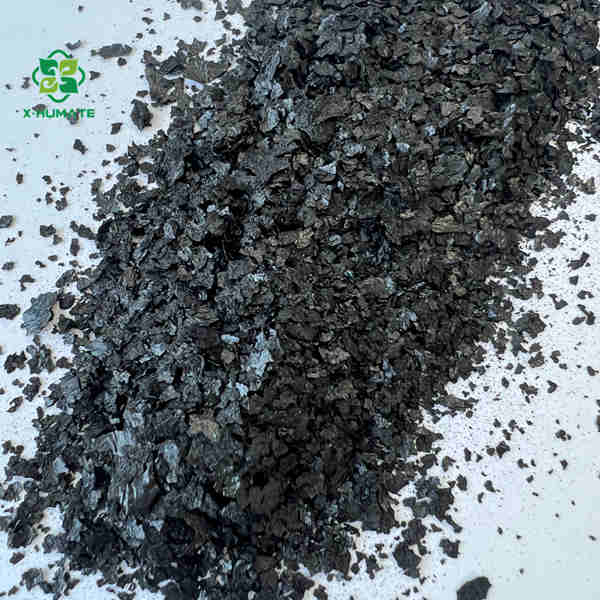 Potassium Humic Fulvic Acid Flakes from Leonardite x-humate manufacturer