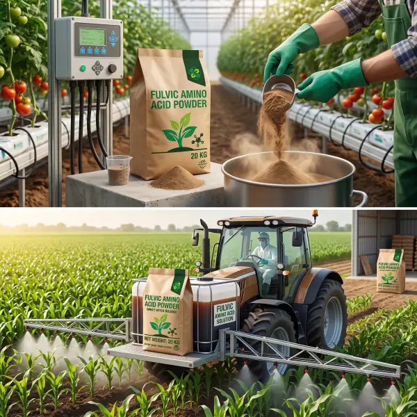 Fully soluble organic nitrogen source for liquid blending and drip irrigation systems.