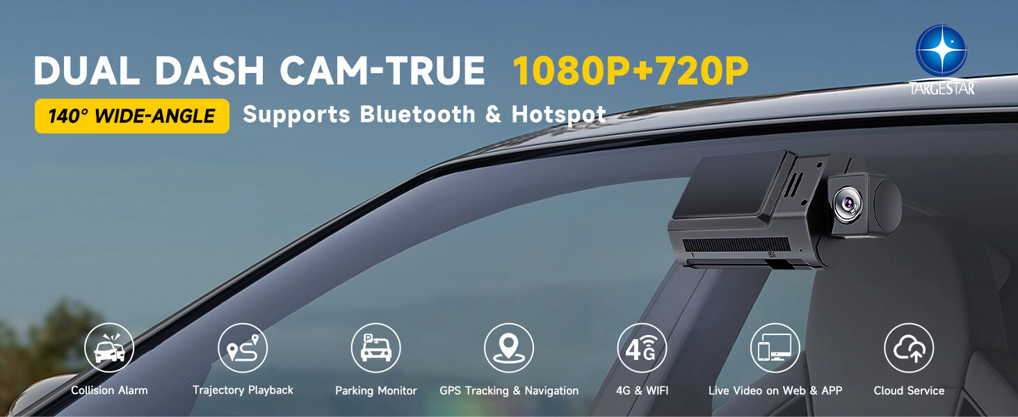 Dash camera front and rear