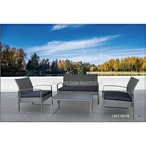Outdoor / Indoo Metal Rattan Wicker Furniture , Garden Outside Chairs And Tables