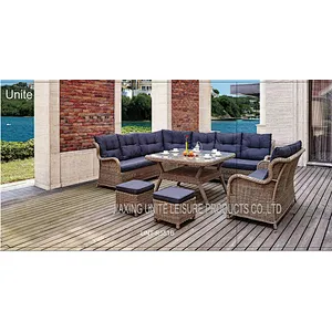Luxury Backyard Outdoor Wicker Sofa Sets / Conversation Set Patio Furniture For Seating