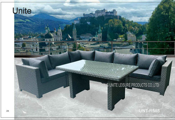 Luxury Rattan Wicker Patio Furniture Deep Seating Set With Aluminium Frame