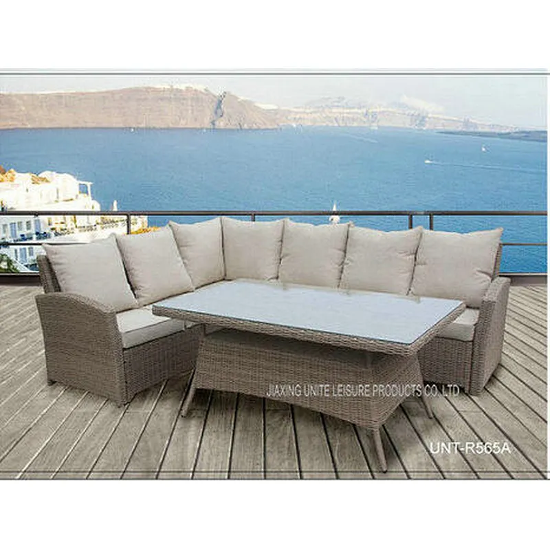 Aluminium Metal Garden Patio Seating Sets Rattan Wicker Furniture UV Resistance