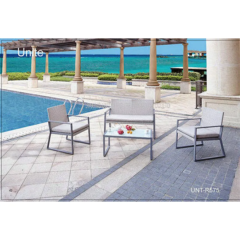 Poolside Metal Rattan And Wicker Furniture Sets , Deep Seating Patio Furniture