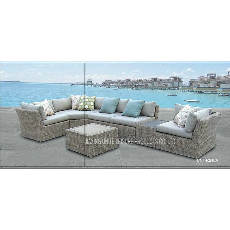 Luxury Fashion Patio Rattan Outdoor Sofa L Shaped Couch For Garden / Pool / Hotel