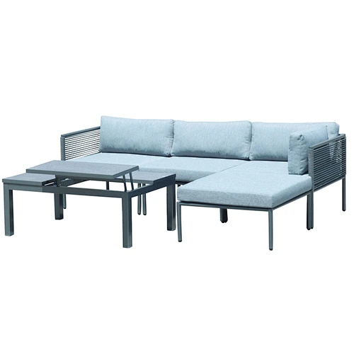Rope section sofa with lift up table