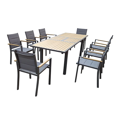 Aluminium Texilene Chair with Extension Table  Dining Seat (8Pcs)