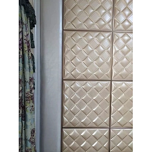 China Building Supply 3D Soft PU Leather Wall Decorative Leather Wall Panels