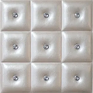 TV Wall Furnishings Emboss PU Artificial Leather 3D Wall Panel