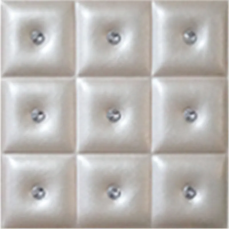 TV Wall Furnishings Emboss PU Artificial Leather 3D Wall Panel