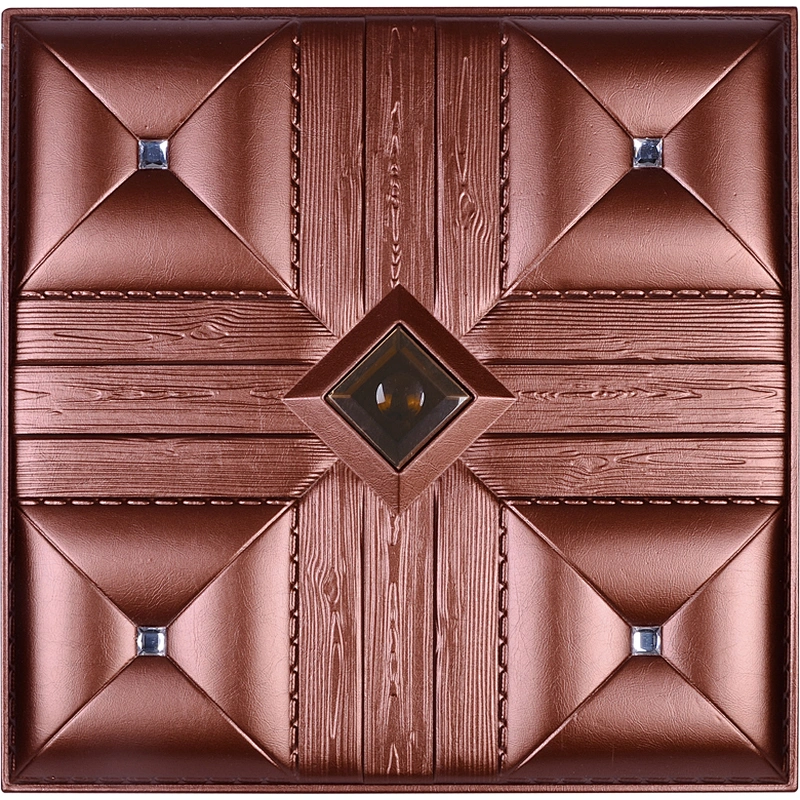 luxury Interior fireproof background decorative 3d pu leather foam wall coating panel