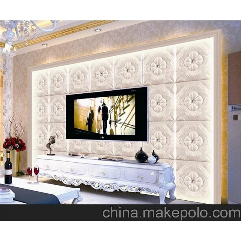 embossed PU Leather luxury soft Faux Wall Panel 3D Wall Panel Mold 3D Panel Wall Decor waterproof