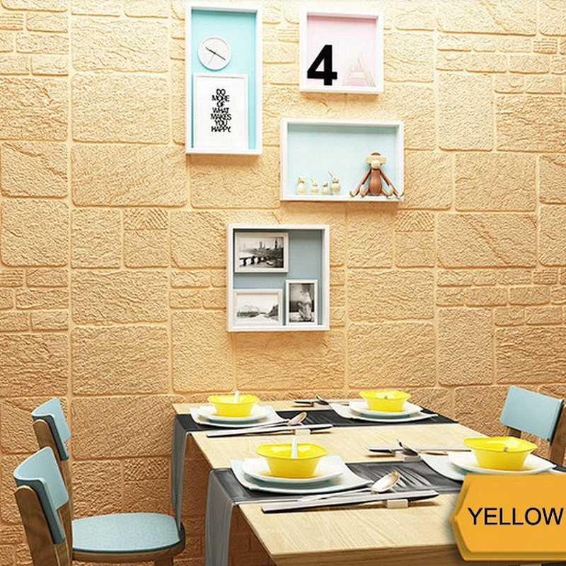 cheap price art brick wall flower brick stone foam 3d wall sticker wall panel paper