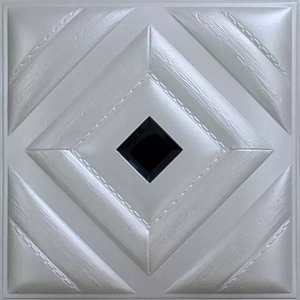 Leather 3D wall panel with Decorative Glass