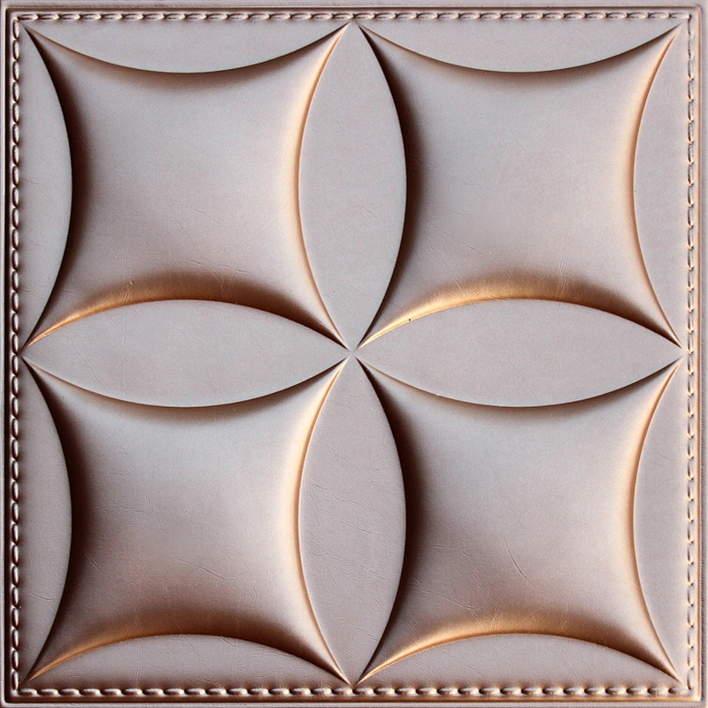Plant fiber material decorative 3d faux leather wall covering panels