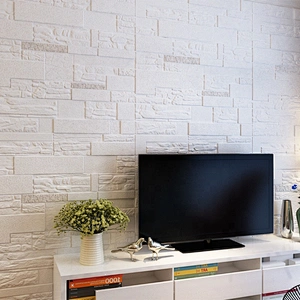 Decorated 3D wall panel sticker with self adhesive glue