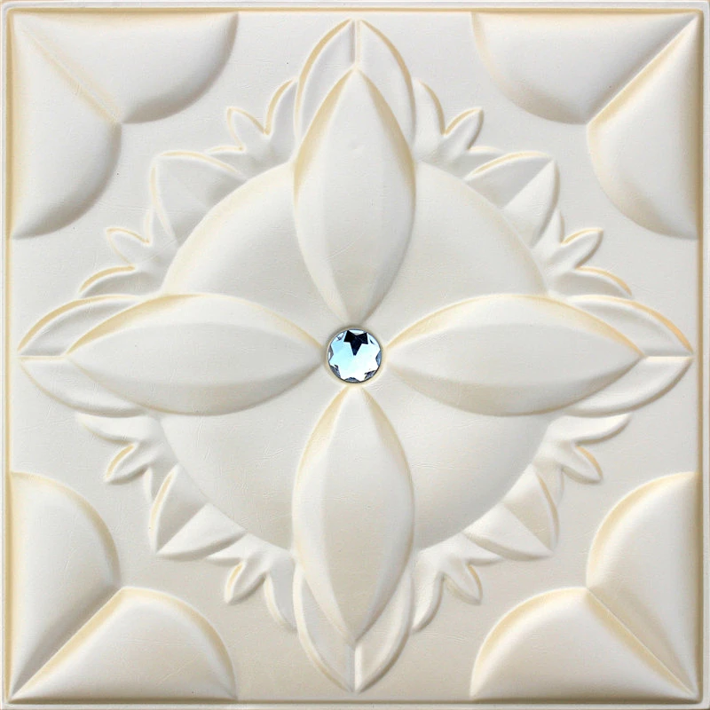 New building material 3D carved leather fire resistant decorative wall panel
