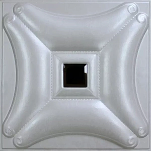 Leather 3D wall panel with Decorative Glass