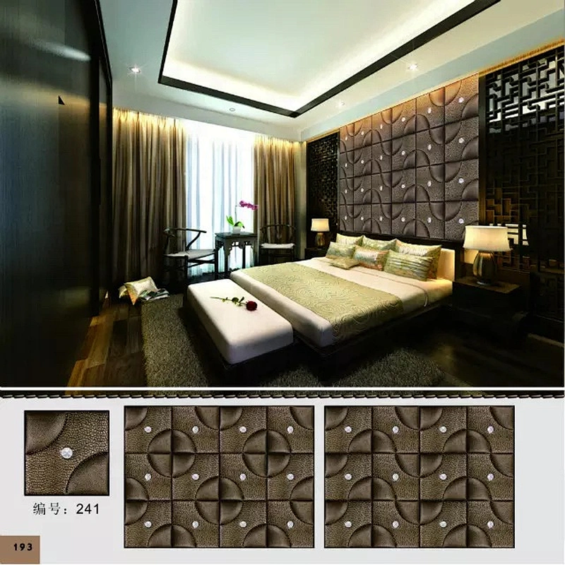 new building material 3d carved leather fire resistant decorative wall panel