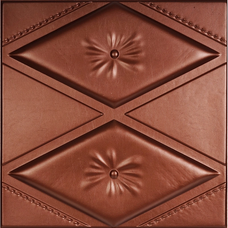 Indoor acoustic decorative hand-made 3d leather wall panel for hotel decor
