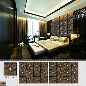 Lightweight pu foam leather ceiling decorative wall panel indoor