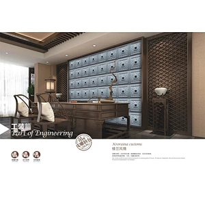 pvc down acoustic ceiling design 3D Leather Tile