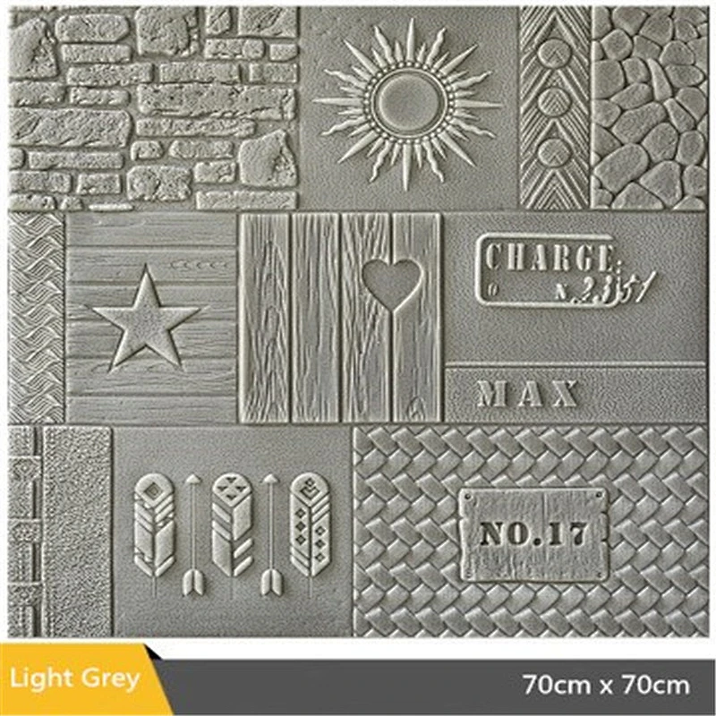 Decorated 3D wall panel sticker with self adhesive glue