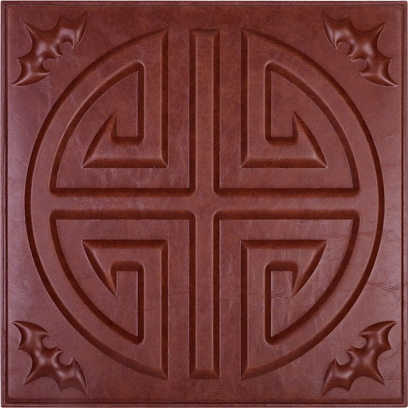 New Design PU Foam Leather Carved 3D Wall Paneling