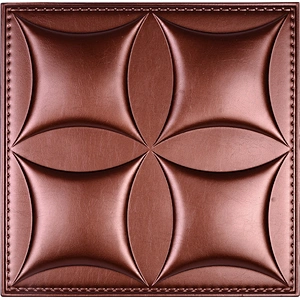 Plant fiber material decorative 3d faux leather wall covering panels